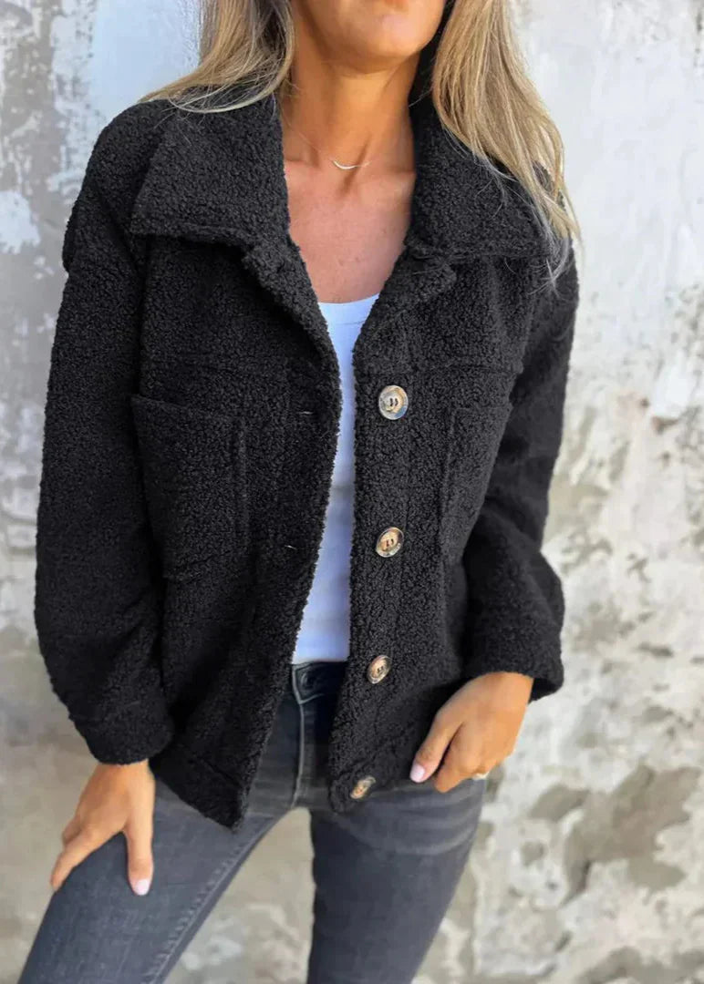 Evanna | Weiche Fleece-Jacke mit Knöpfen