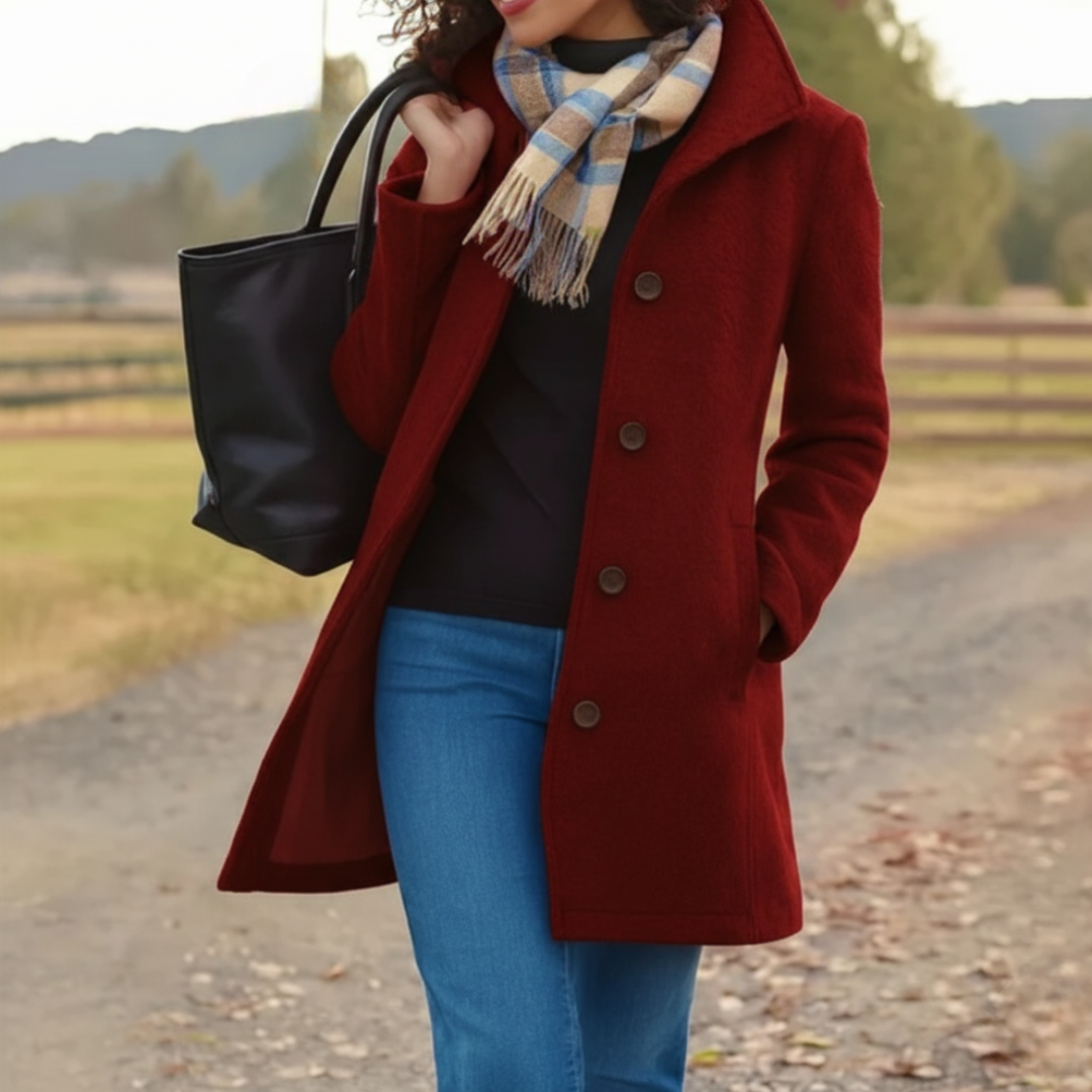 Arlise – Klassischer Mid-Längs Knopf-Mantel