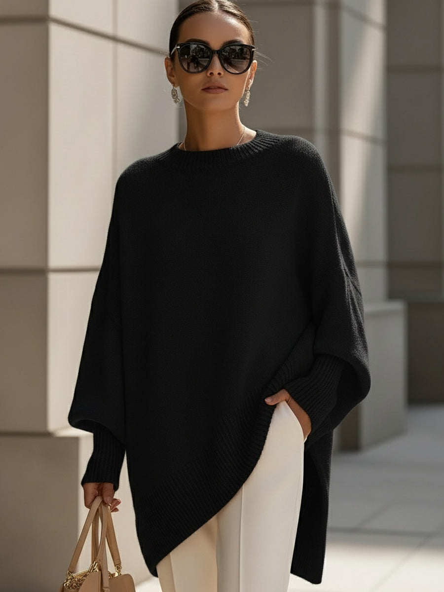Niva Übergrösse Strick Poncho Pullover
