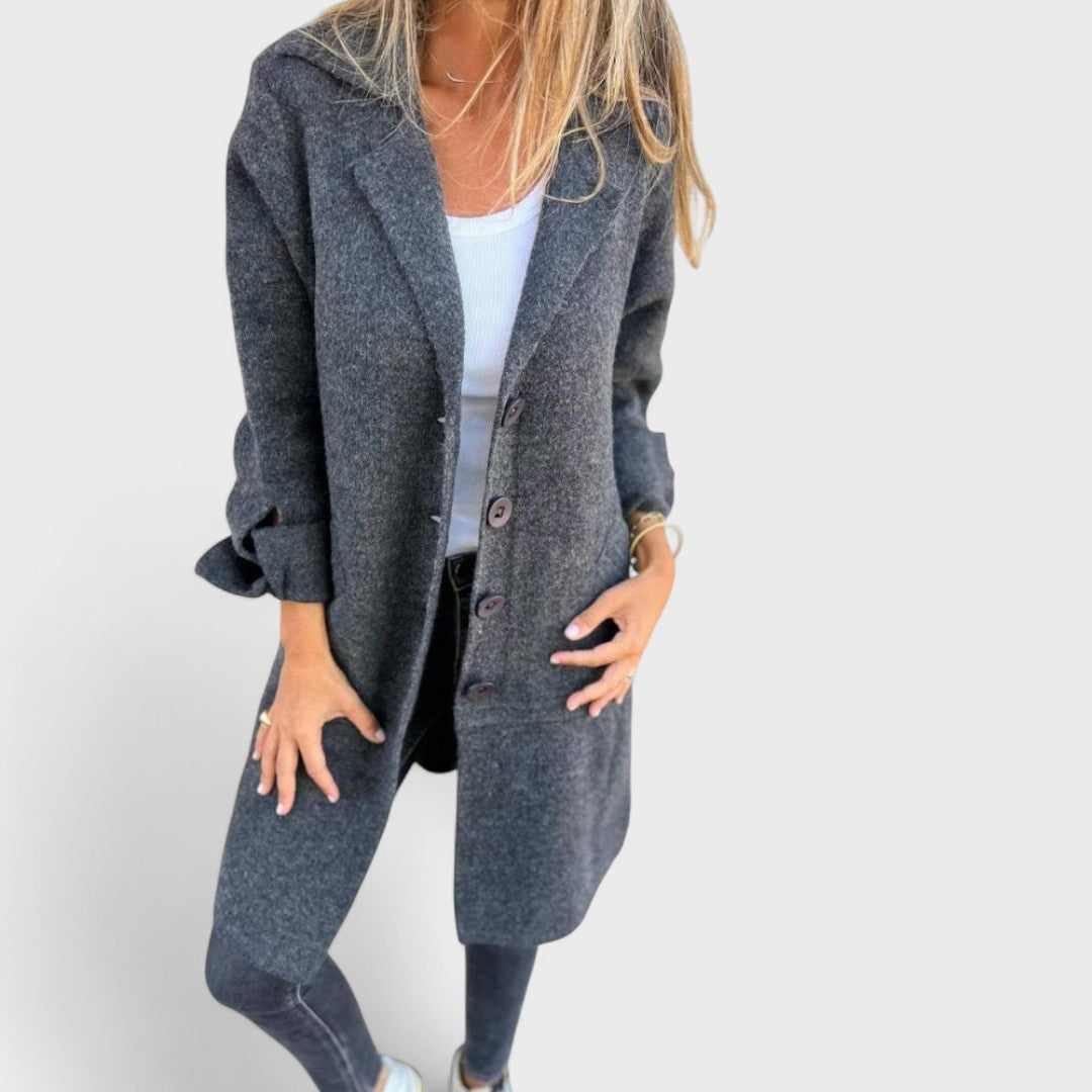 Violette – Lässig Langmantel mit Revers