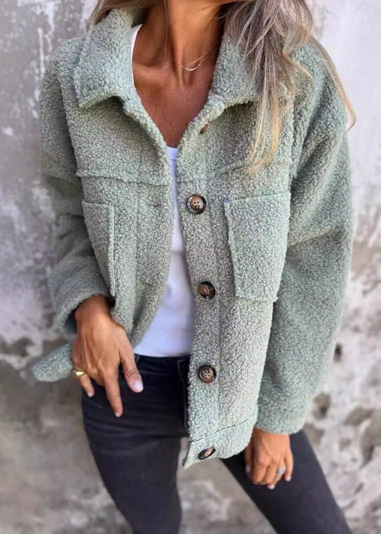 Evanna | Weiche Fleece-Jacke mit Knöpfen