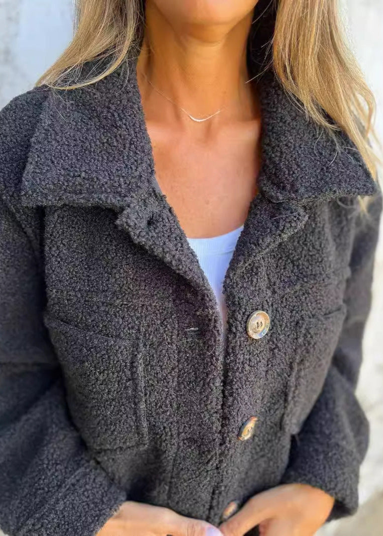 Evanna | Weiche Fleece-Jacke mit Knöpfen