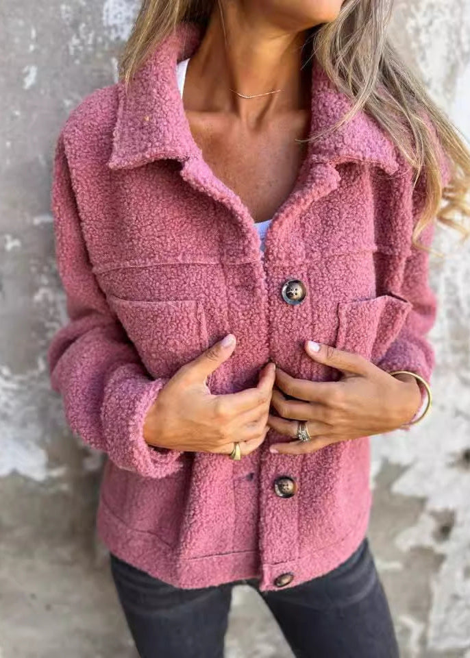Evanna | Weiche Fleece-Jacke mit Knöpfen
