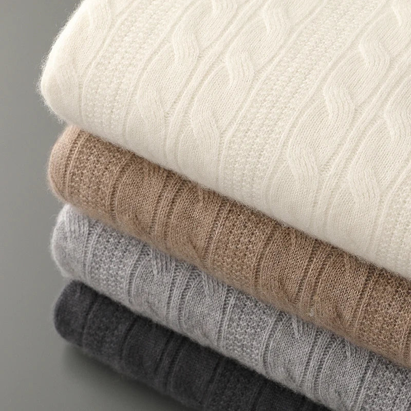 Ferro | Luxus Merino Kabelstrick-Pullover für Männer