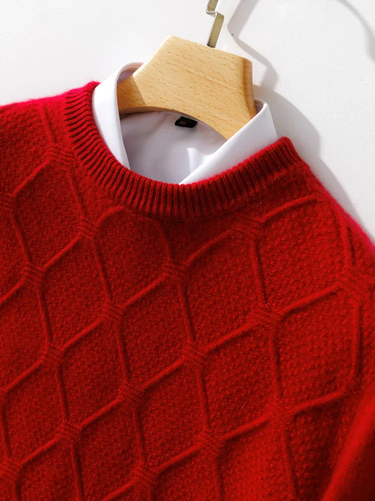 Zenith Diamant-Strick Merinowoll-Pullover