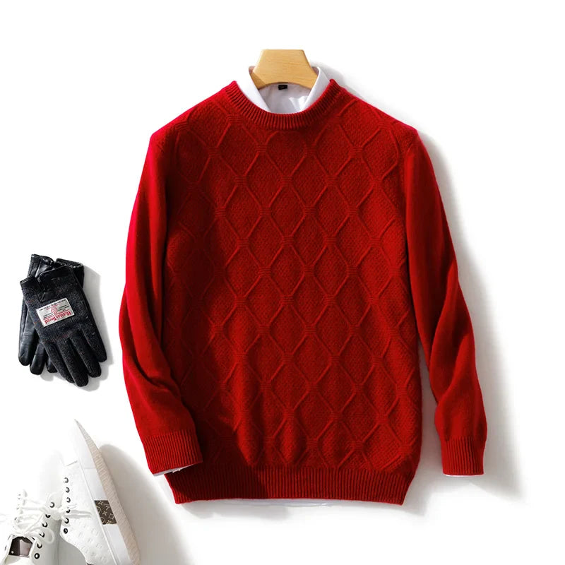 Zenith Diamant-Strick Merinowoll-Pullover