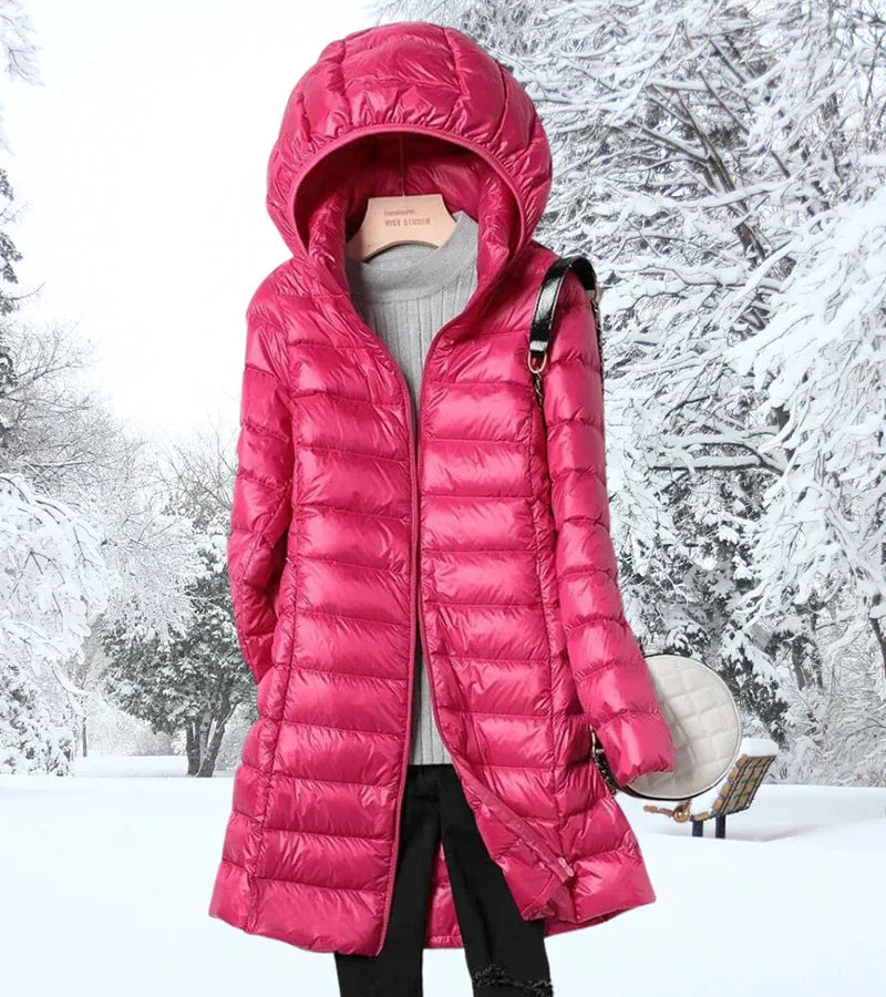 Mirielle | Ultra-Licht Lange Pufferjacke mit Hüt