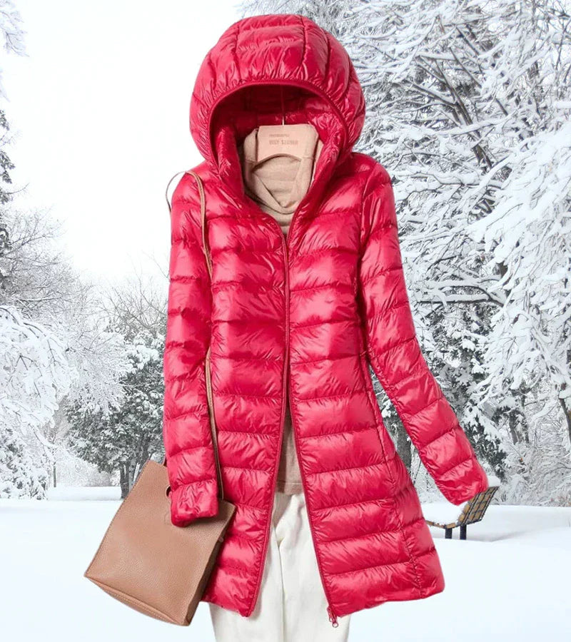 Mirielle | Ultra-Licht Lange Pufferjacke mit Hüt