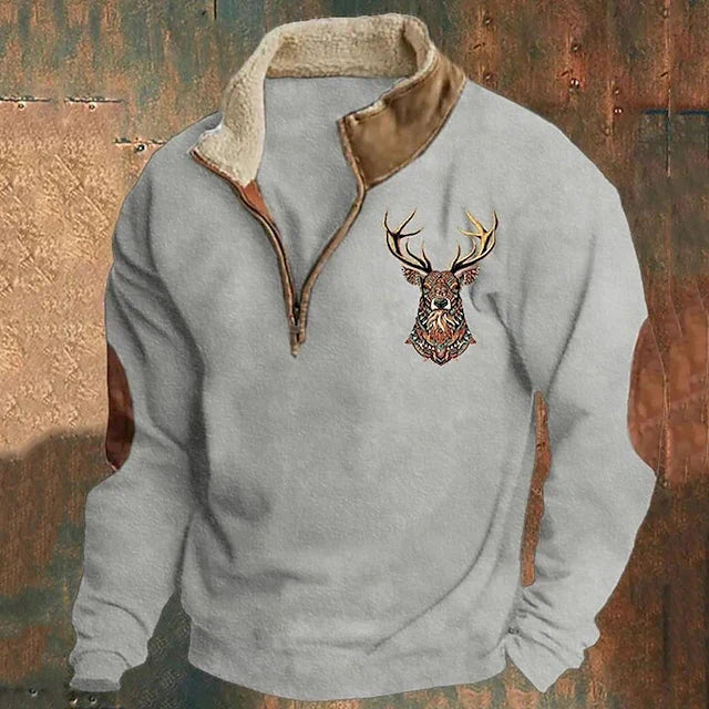 Boreal Pullover mit Hirsch-Detail
