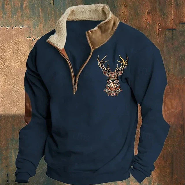 Boreal Pullover mit Hirsch-Detail