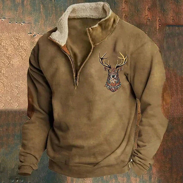 Boreal Pullover mit Hirsch-Detail