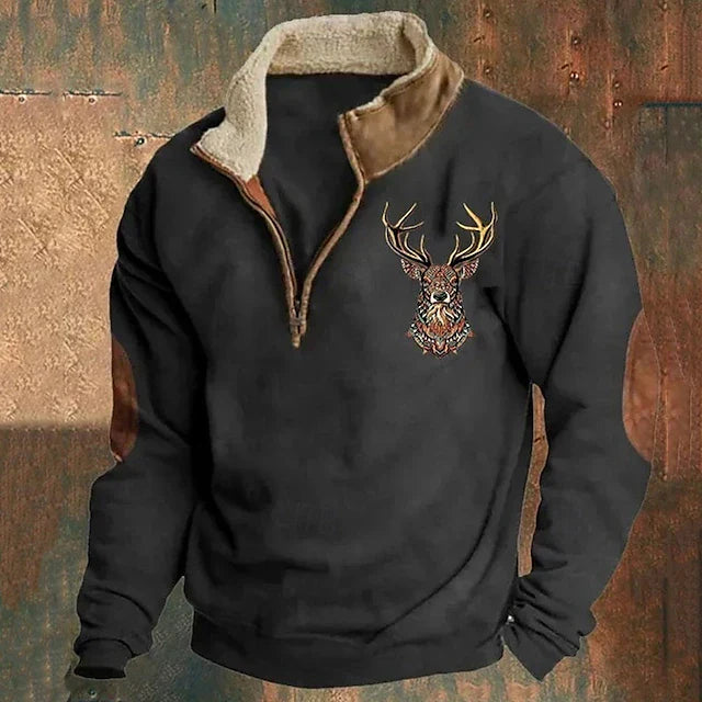 Boreal Pullover mit Hirsch-Detail