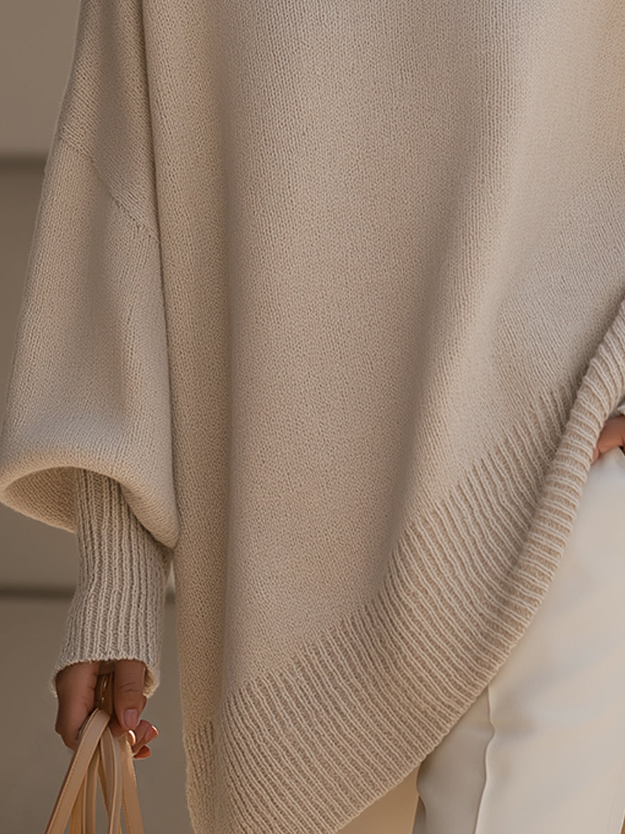 Niva Übergrösse Strick Poncho Pullover
