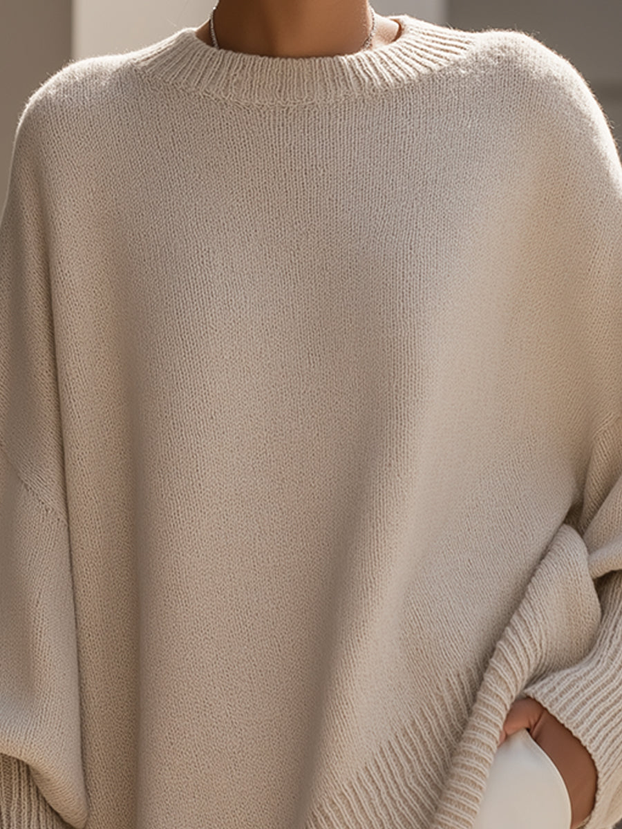 Niva Übergrösse Strick Poncho Pullover