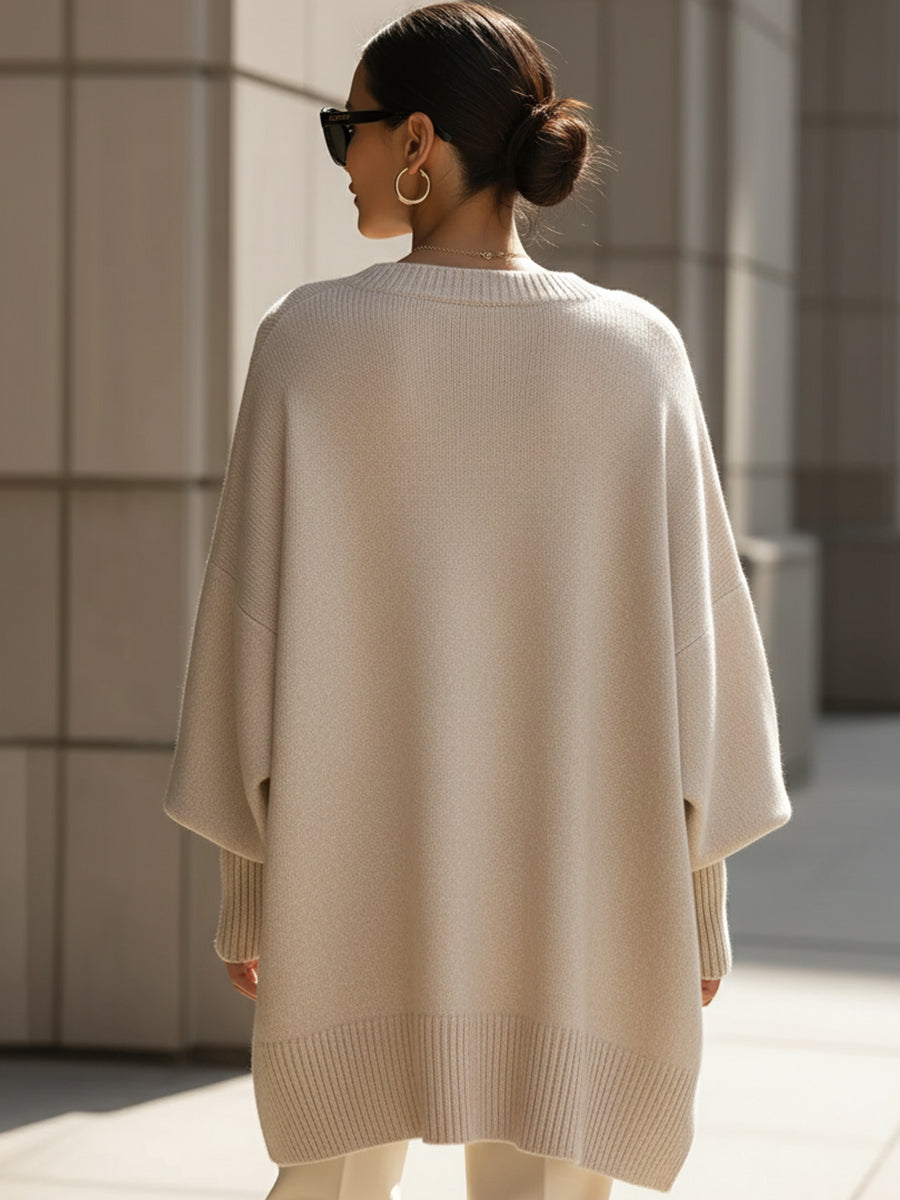Niva Übergrösse Strick Poncho Pullover