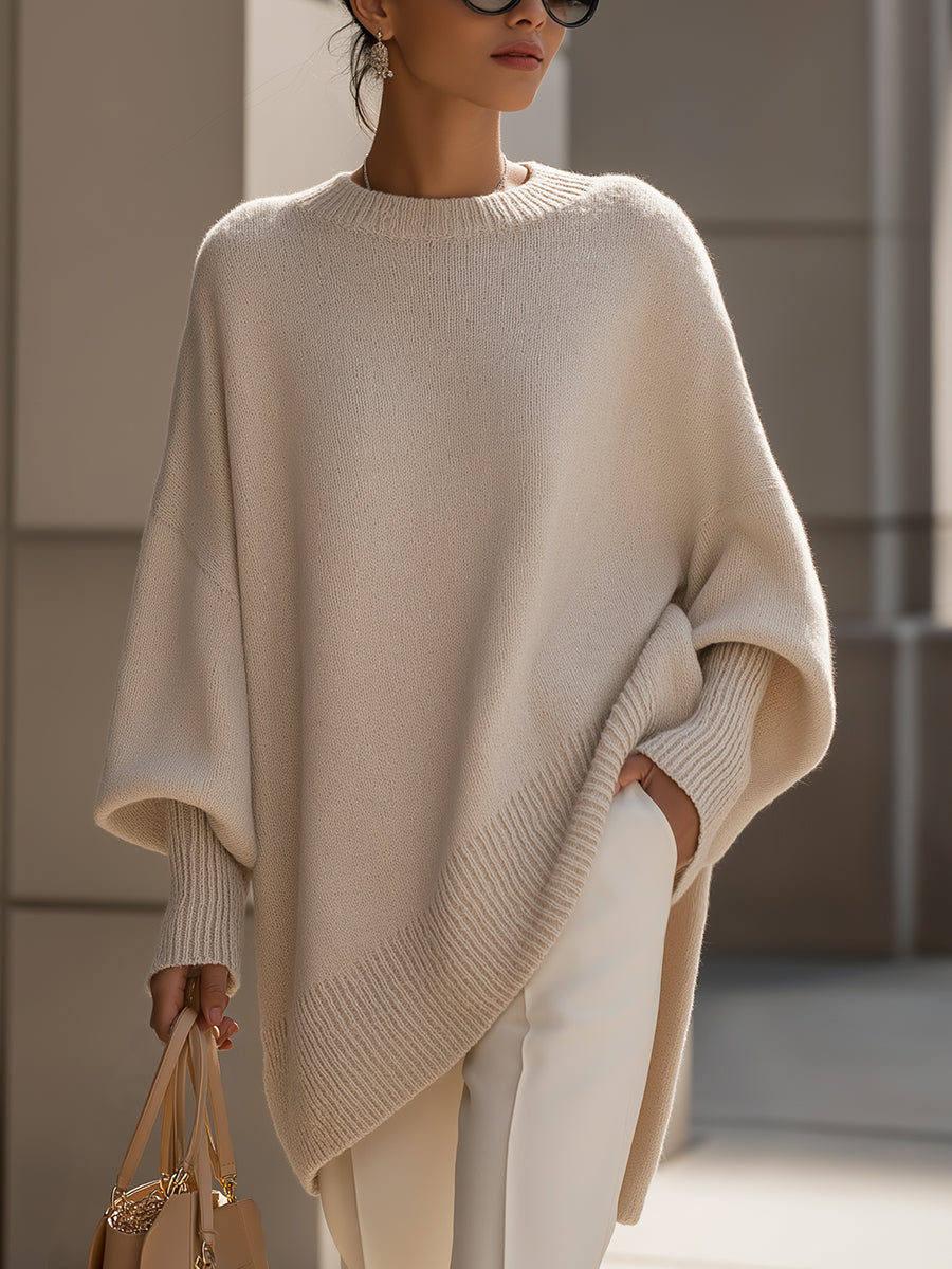 Niva Übergrösse Strick Poncho Pullover