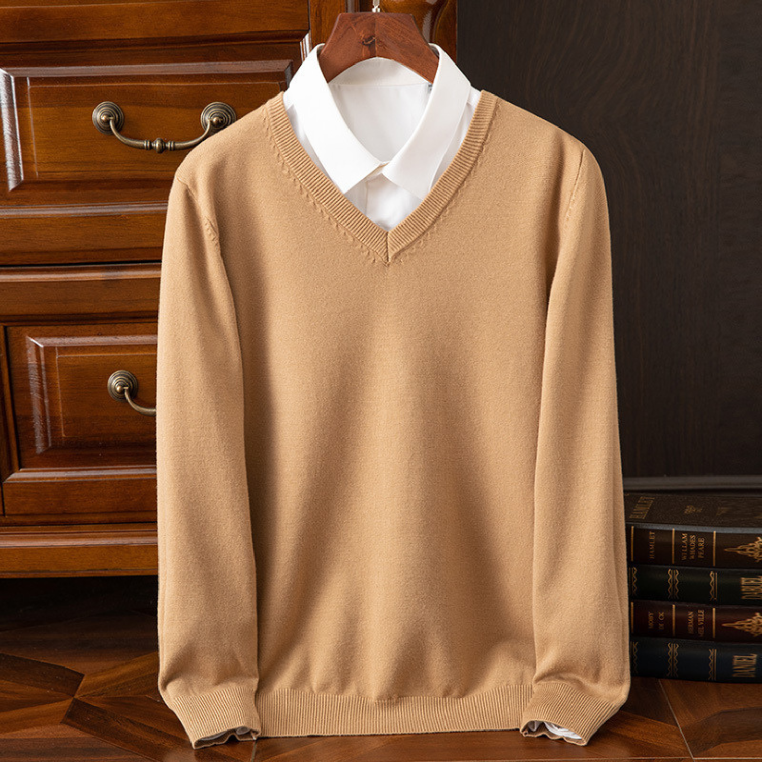 Bärenford™ | Pure Kaschmir V-Ausschnitt Pullover für Männer