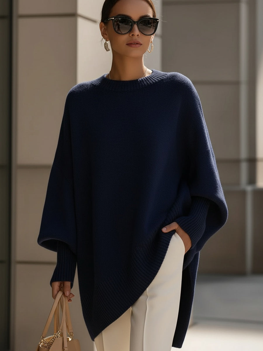 Niva Übergrösse Strick Poncho Pullover