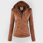 Amarelle | Modischi Lederjacke mit Huet