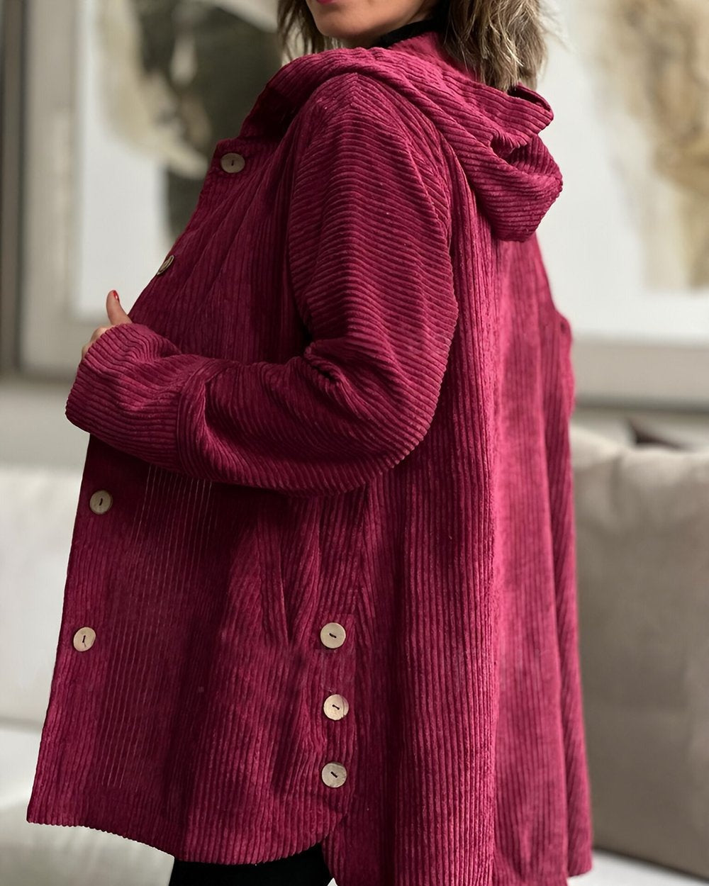 Cordelle - Gemütlichs Cord-Jacke mit Hüt