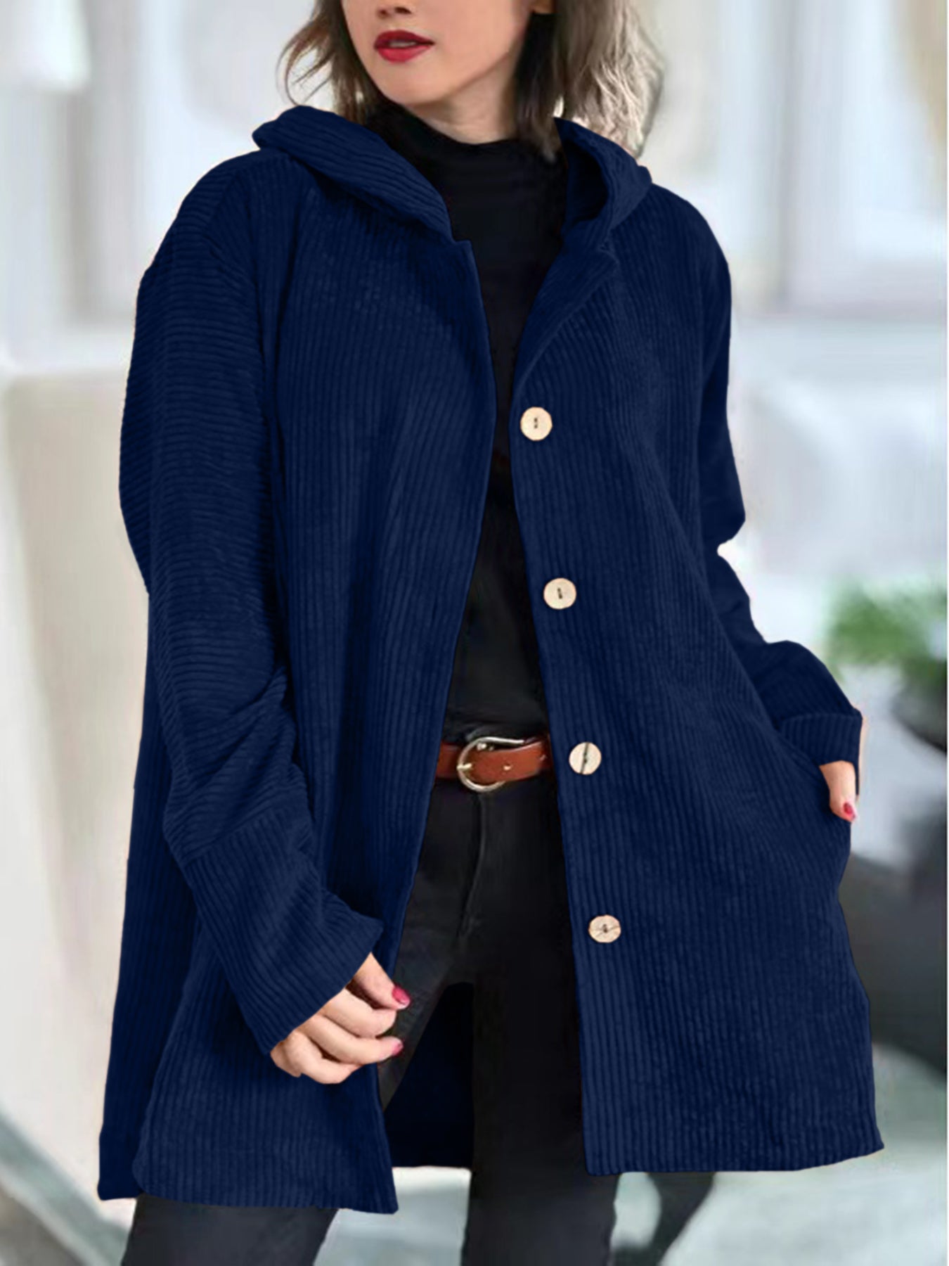Cordelle - Gemütlichs Cord-Jacke mit Hüt