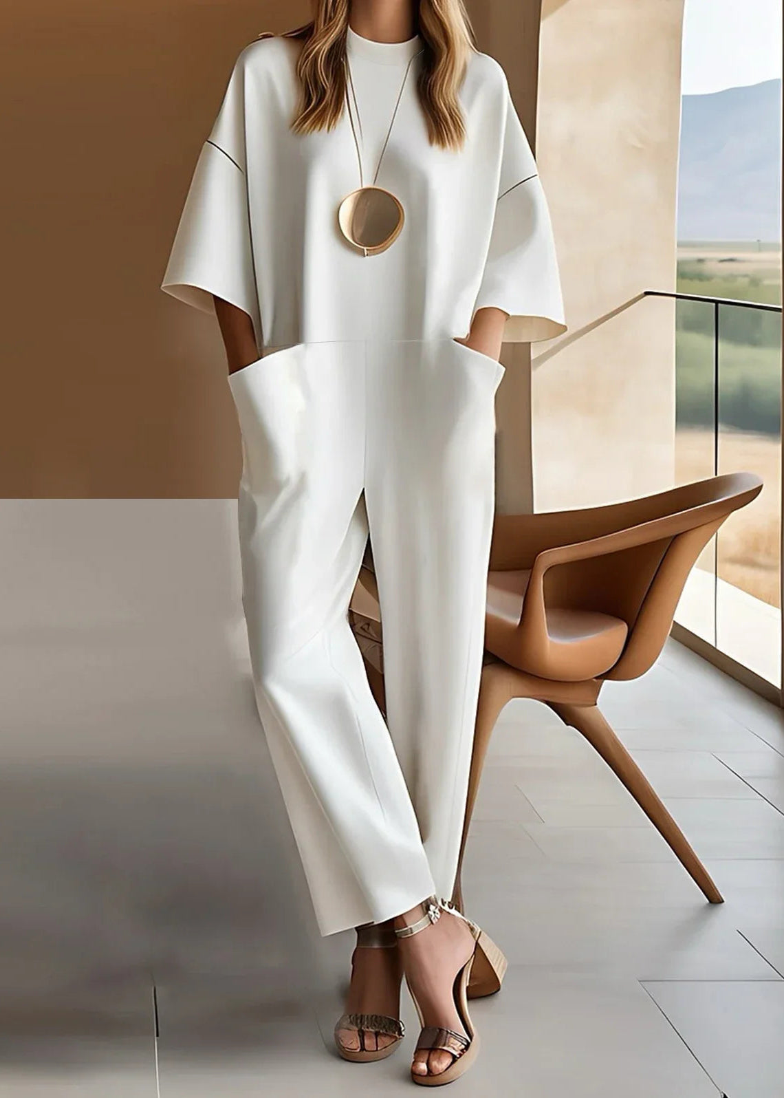 Alessira - Eleganter Kurzarm-Jumpsuit