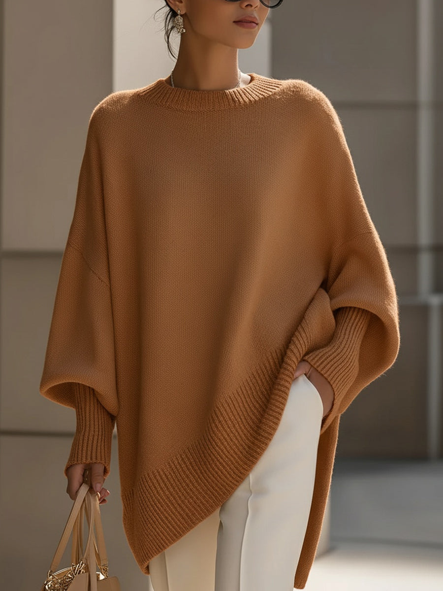 Niva Übergrösse Strick Poncho Pullover