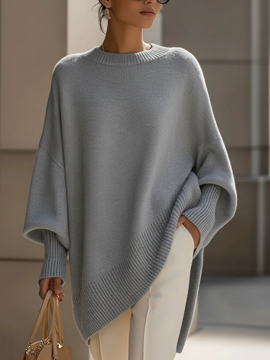Niva Übergrösse Strick Poncho Pullover