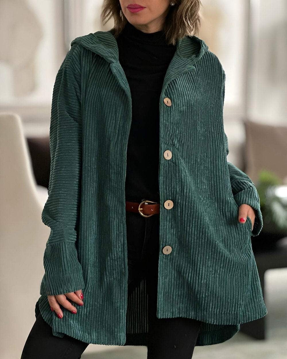 Cordelle - Gemütlichs Cord-Jacke mit Hüt