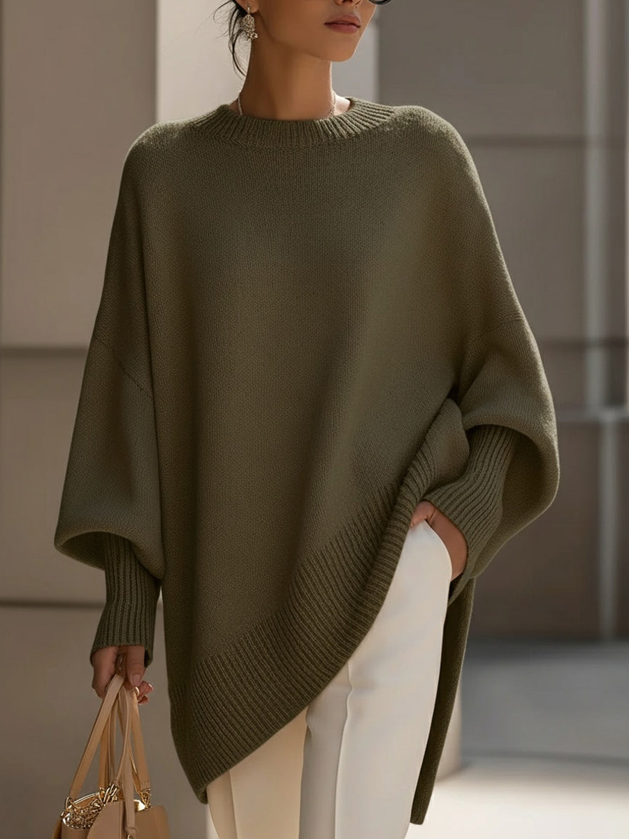 Niva Übergrösse Strick Poncho Pullover