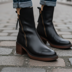 Vallory | Elegante schwarze Lederstiefel