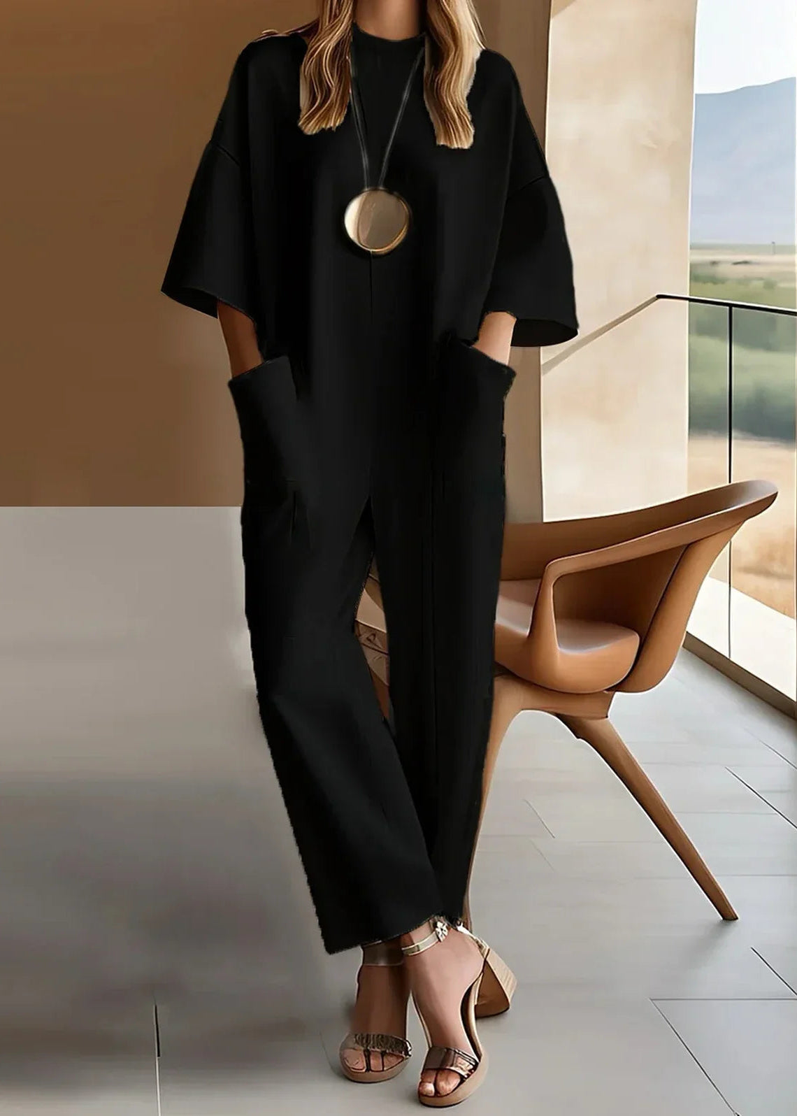 Alessira - Eleganter Kurzarm-Jumpsuit