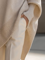 Niva Übergrösse Strick Poncho Pullover