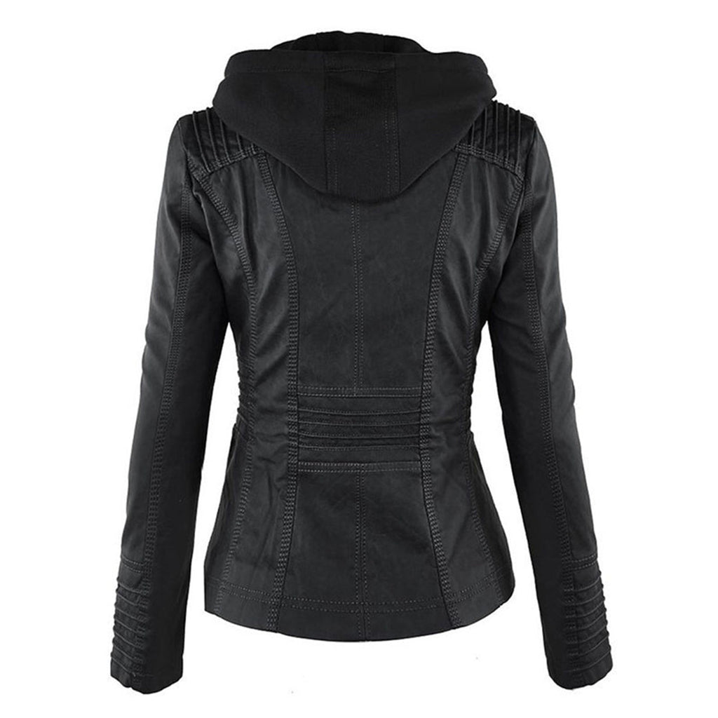 Amarelle | Modischi Lederjacke mit Huet