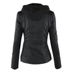Amarelle | Modischi Lederjacke mit Huet