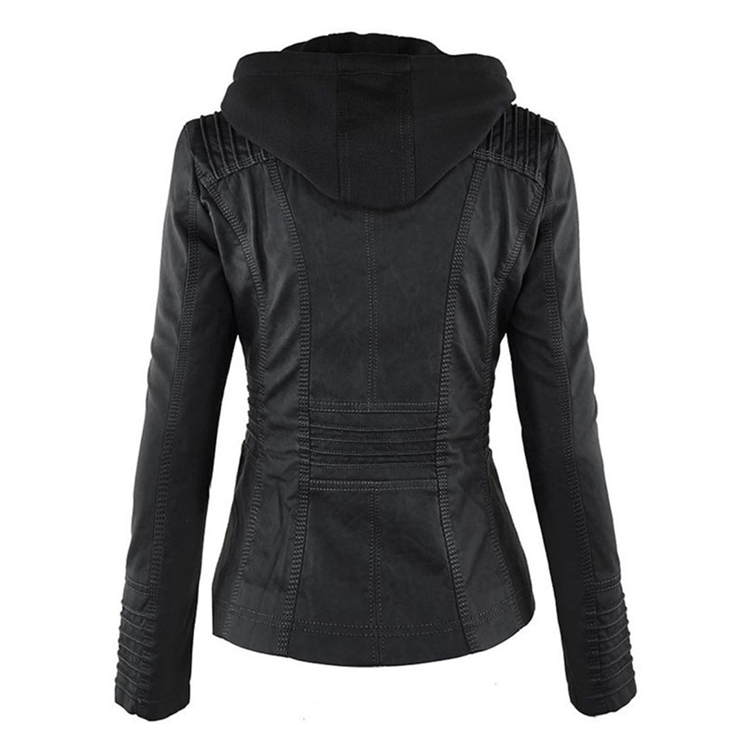 Amarelle | Modischi Lederjacke mit Huet