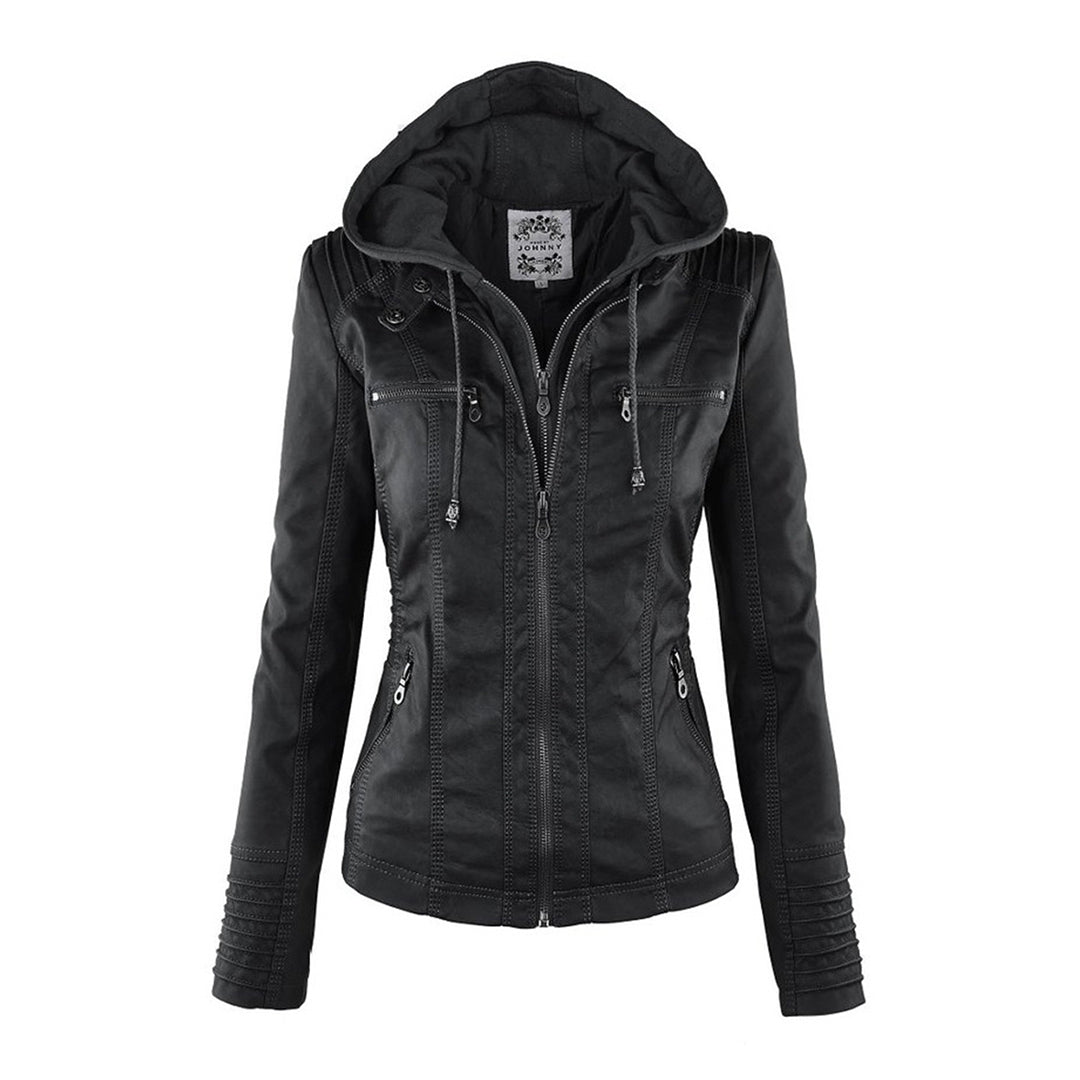 Amarelle | Modischi Lederjacke mit Huet