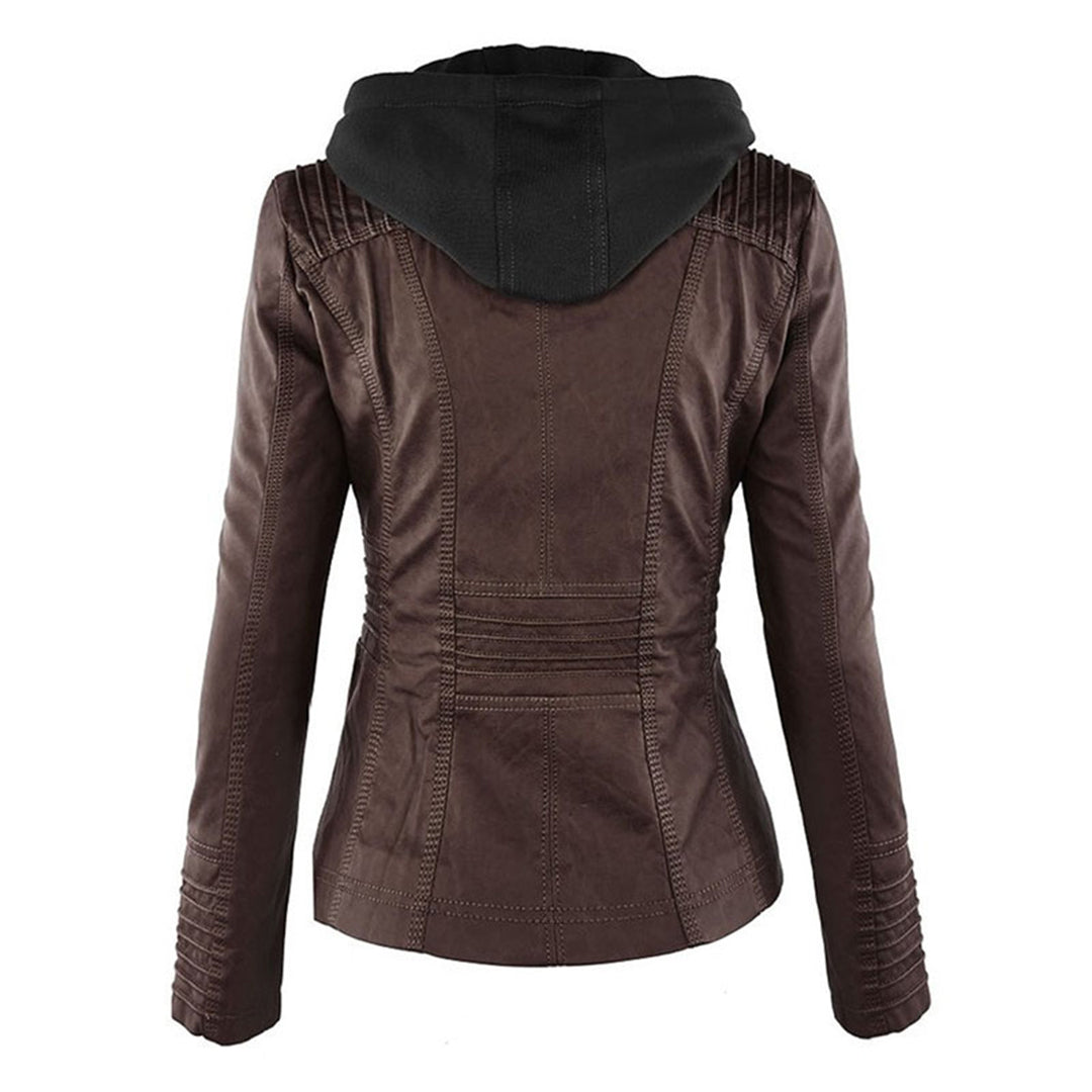 Amarelle | Modischi Lederjacke mit Huet