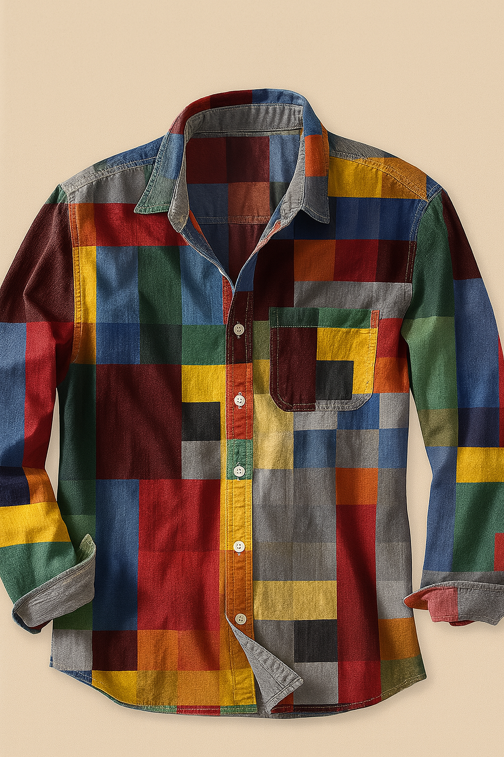 Albion™ – Vintage Regenbogen Langarmshirt
