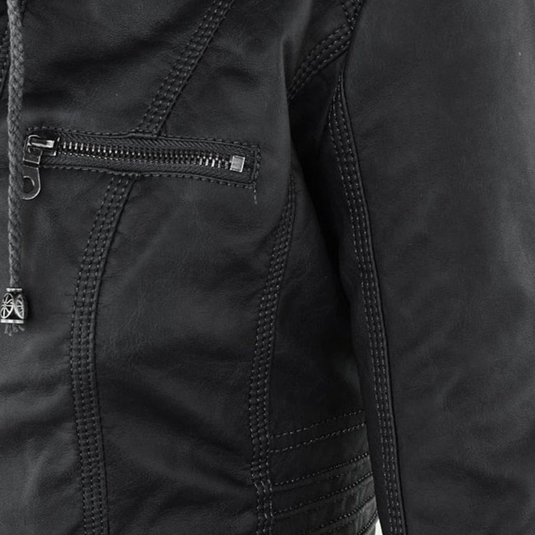 Amarelle | Modischi Lederjacke mit Huet