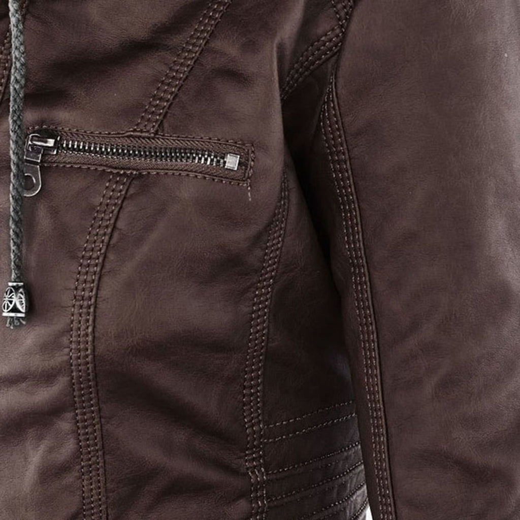 Amarelle | Modischi Lederjacke mit Huet