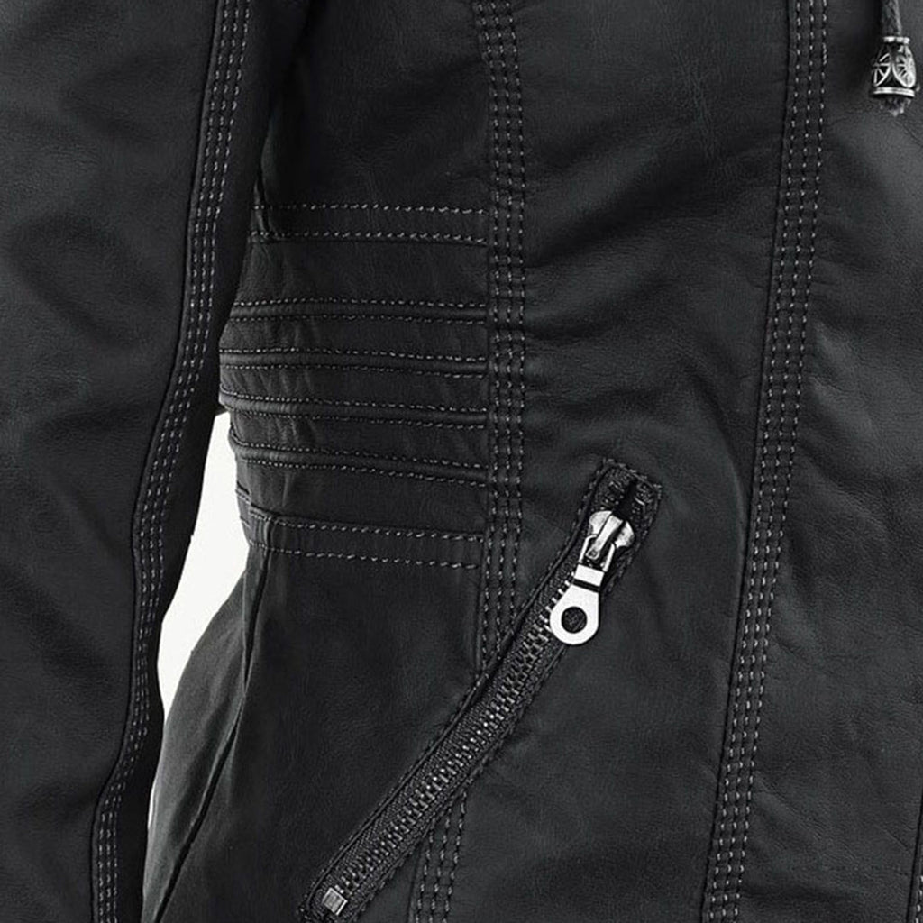 Amarelle | Modischi Lederjacke mit Huet