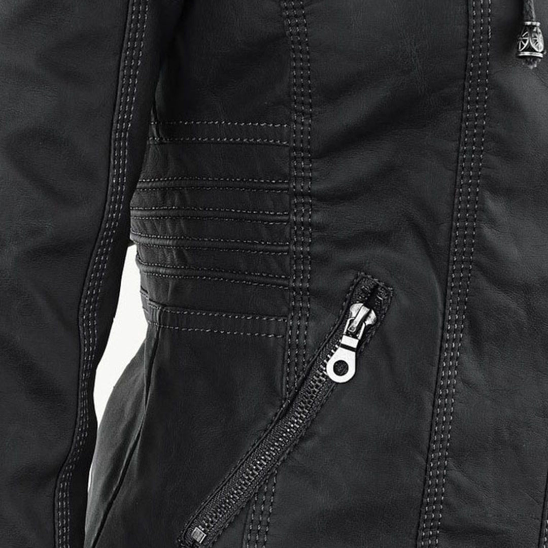 Amarelle | Modischi Lederjacke mit Huet