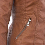 Amarelle | Modischi Lederjacke mit Huet