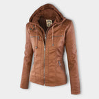 Amarelle | Modischi Lederjacke mit Huet