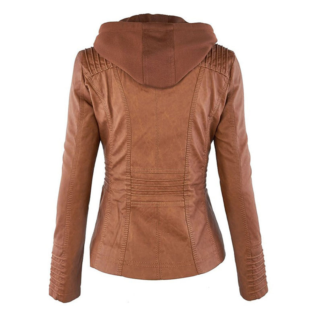 Amarelle | Modischi Lederjacke mit Huet
