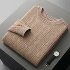Ferro | Luxus Merino Kabelstrick-Pullover für Männer
