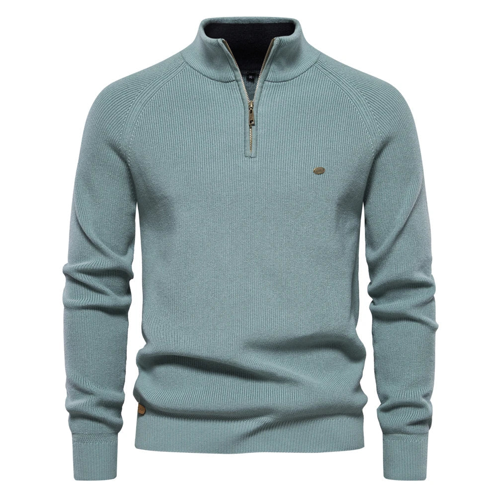 Rheinford & Co.™ | Luxus Wolle Halb-Zip Pullover für Männer
