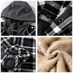 Silvar | Karierte Fleece-Lined Kapuzenhemdjacke für Männer