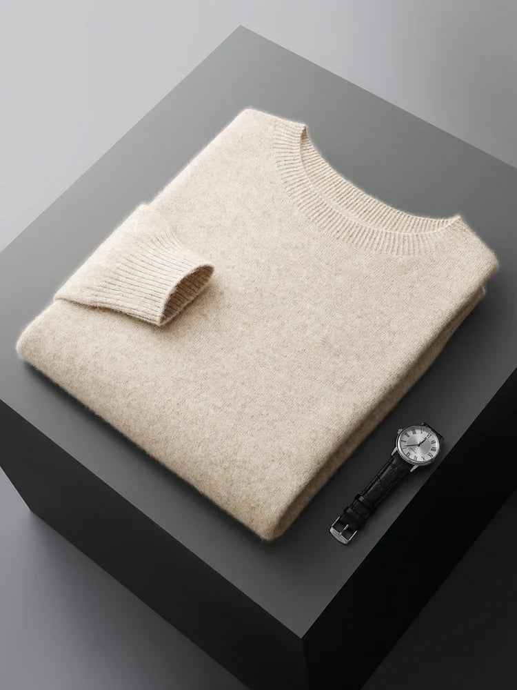 Lumen | Luxe Merino Rundhals-Pullover für Männer